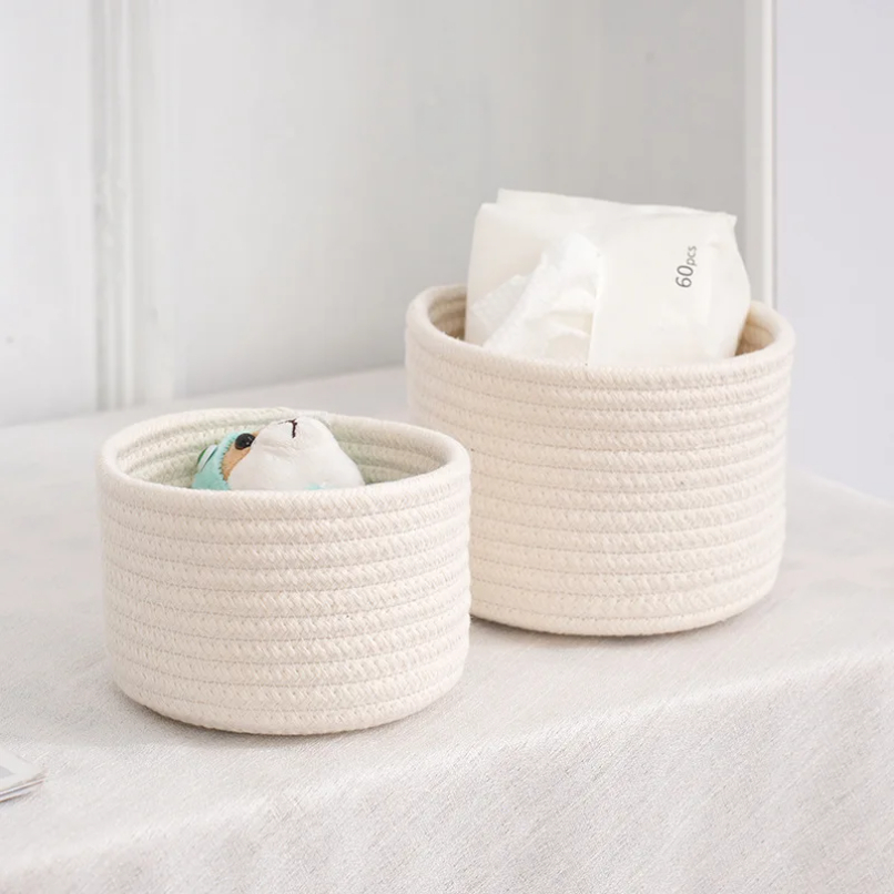 Baby Clothing Basket - Ręcznie tkany bawełniany sznur tkany kosz