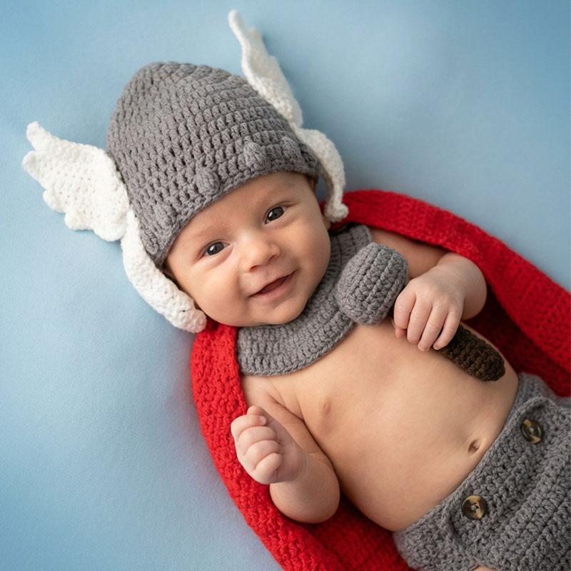 Baby Clothing Products - Rekwizyty do sesji noworodkowej, kostium Thora,