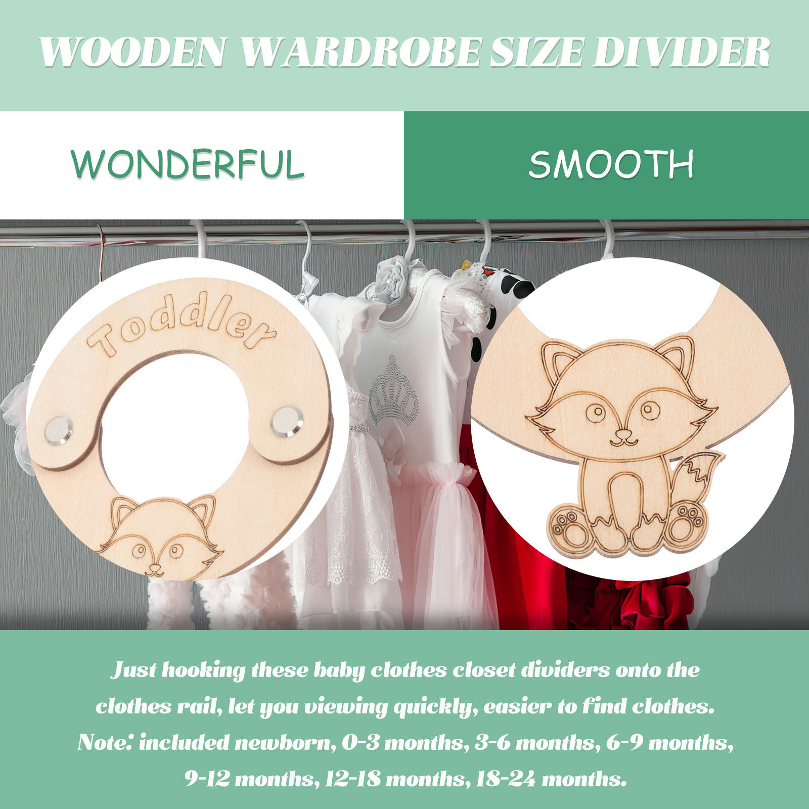 8 szt. drewnianych przegródek  – Baby Clothing Wardrobe recenzja i cena