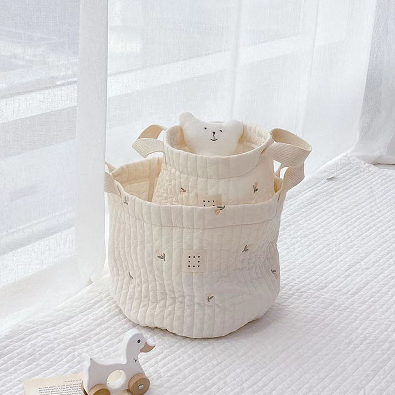 Beżowy bawełniany haft Pielusz – Baby Clothing Basket recenzja i cena