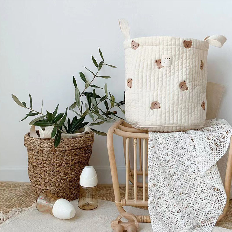 Beżowy bawełniany haft Pielusz – Baby Clothing Basket recenzja i cena